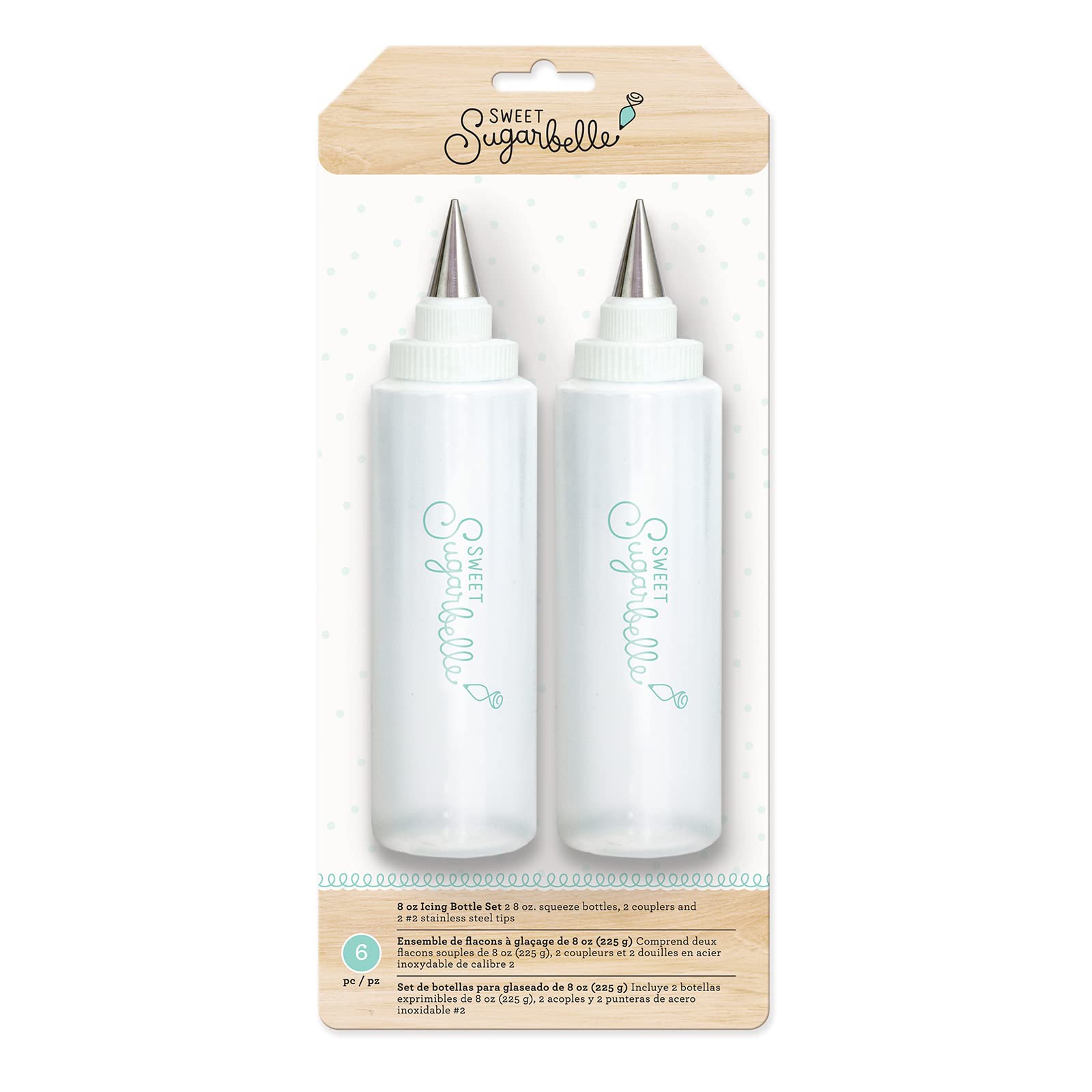 American Crafts, Sweet Sugarbelle, Bottle Coupler, Includes 2 8 Oz., Frosting Tool For Cake And Cookie Frosting, Compatible With