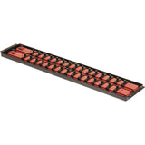 Heavy Duty Socket Organizer with Tray - Ernst Manufacturing 19-Inch Socket Boss 2-Row, 1/4-Inch-Drive Twist Lock Socket Holder, 