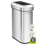 EKO Urban 24 Gallon/ 90 Liter Open Top Stainless Steel Slim Commercial Trash Can, Tall Kitchen Garbage Bin, Heavy-Duty Commercia