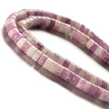 Tashidelek 1 Strand Natural Stone 3*6MM Gemstone Tube Rondell Spacer Loose Stone Beads (105-110PCS) Purple Jade