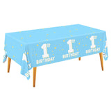 Gatherfun Baby Blue Party Supplies Set: 1st Birthday Decorations, Includes 2-Pack Baby Boy -Themed Tablecloths for First Birthda