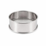 ATORSE Polished Silver Round Stainless Steel Sieve LongLasting Shallow Tray Sifter Portable Perforated Metal Sieve Easy to Clea