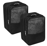 Mteaser Shoe Storage Bag, Nylon, Zipper Closure, Black, 40 X 25 X 25 Cm, Pack Of 2