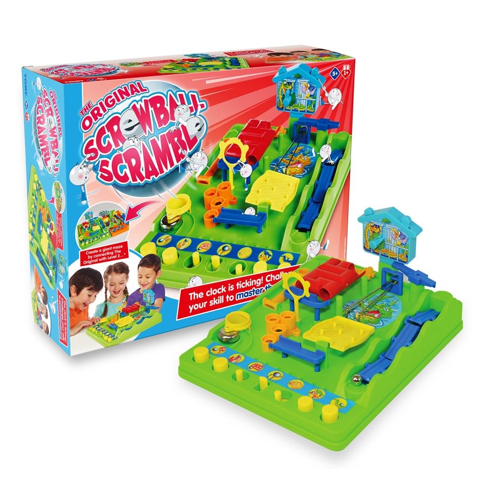 TOMY Games Screwball Scramble Marble Run Game for Kids - Timed Marble Maze Kids Games - Cooperative Board Games for Family Game
