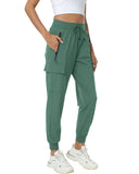 Women's Joggers with Pockets Lightweight - Water Resistant Quick Dry Cargo Athletic Pants for Hiking Running Camping Travel(Grey