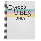 Gotcha Covered Notebooks Softcover Good Vibes 8.5inch x 11inch Motivational Spiral Notebook/Journal, 120 College Ruled Pages, Durable 