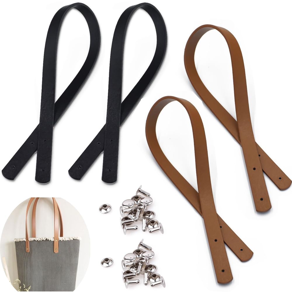 DraCra 4 Pack Quilted Handbag Top Handle Replacement Leather Belt Band Mount Strap for Women Tote Purse Ladies Hobo Shoulder Bag