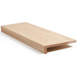 Yaocom 42 Inch Solid Red Oak Stair Treads with Small (3/4) Square Nose Profile Unfinished Bullnose Wood Treads Caps for Stair Re