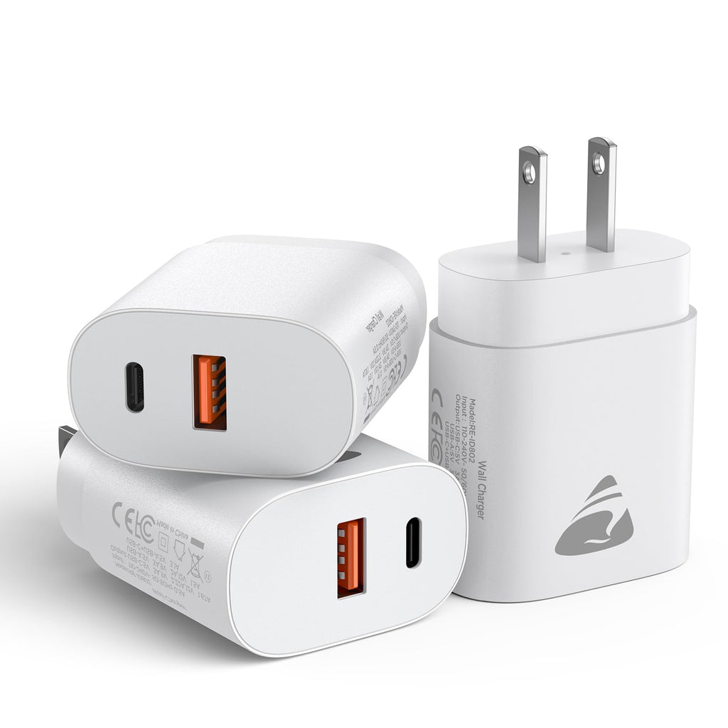 [3 Pack] Usb C Charger Block Fast Charging Multiport Wall Charger, Dua ...