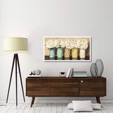 Hydrangeas In Mason Jars-Paper Art-50,,X26,,