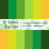 60 Sheet 8.5 x 11 Inch St. Patricks Day Colored Card Stock Paper Thick Paper Cards Green Yellow Scrapbook Papers for Prints DIY