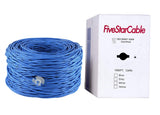 FiveStarCable Cat5e 1000 Ft. Cable 24AWG 4 Twisted Pair UTP Unshielded Network Ethernet Router LAN Bulk Cable Pull Box - Blue Co
