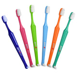Paro S27 Toothbrush | Small Brush Head with Soft Bristles and Short Handle with Exchangeable Inter Space F | 27 Tufts | 6 Pack