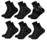 Warmfinity Cotton Socks For Men, Women Office Boys And Girls School Socks (Black And Grey Designer, 6)