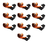 Mytee Products (10 Pack) 4 x5 Orange Roll Off Winch Strap for Container w/Large Flat Hook 5400 lbs WLL High Abrassion Traile