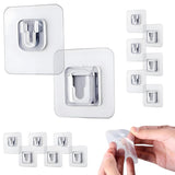 Male Female Self Adhesive Wall Hooks For Photo Frames, Picture Hanging Hooks, Transparent No Drill Wall Mount Clips, Waterproof 