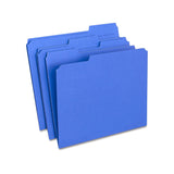 Staples 508911 Colored File Folders w/Reinforced Tabs Letter 3 Tab Blue 100/Box