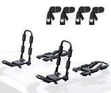 Leader Accessories Folding Kayak Rack 4 PCS/Set J Bar Car Roof Rack for Canoe Surf Board SUP On Roof Top Mount on SUV, Car and T