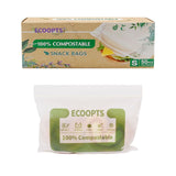 100% Compostable Snack Zip Bag | ECO-Friendly Small Storage Bags | Freezer Bag | Plant-Based BPA-free | Seal well for Cookie, Ch