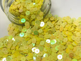 The Design Cart 4 mm Yellow Lustre Circular Plastic Sequins Sitara for Embroidery, Embellishing Handbags, Apparels, Art Craft DI
