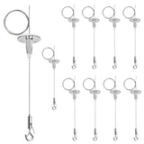 Ottff 10 Pack Ceiling Sign Hanger 3.2 Ft Suspension Cable Wire Rope Adjustable Length With Spring Hook Hanging Disc For Led Pane