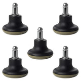 AAGUT Stool Low Profile Bell Glides, Office Chair Feet Replacement 7/16 x7/8 Fixed Stationary Stem Castors with Nylon Bottom 5pc