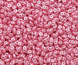 1.4oz (40g) Czech Two Hole Seed Beads SuperDuo 2.5x5 mm Pastel Pink