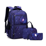 Bansusu 3Pcs Galaxy Backpacks for Boys with Insulated Lunch Bag, Water-resistant Boys Backpacks for School Capacity Elementary B
