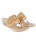 Shoetopia Girls Hm-118 Golden Wedge Sandal - 8 Uk (Girls-Hm-118-Gold),Golden,8,B0CQK377KJ