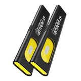 Bttfere 2 Pack Pocket Flashlight EDC Clip Light with Magnetic Base - 675 Lumen Rechargeable Slim Flat IPX4 Waterproof Dual Modes