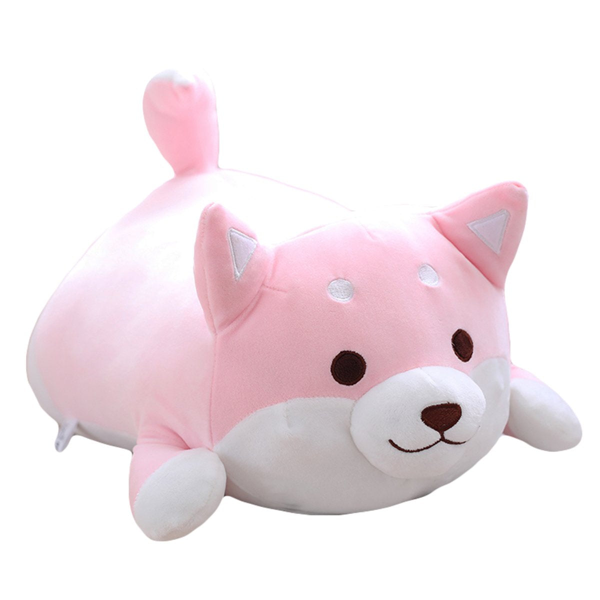 Shiba Inu Dog Plush Pillow, Cute Corgi Akita Stuffed Animals Doll Toy Gifts for Valentine's Gift, Christmas,Sofa Chair, Pink Rou