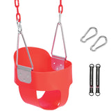 Heavy-Duty Toddler Swing with Coated Safety Chains-High Back Bucket Seat Includes Tree Straps,Hooks for Backyard, Playground,Out