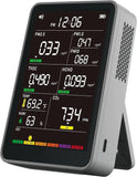 Professional Indoor Air Quality Monitor with AQI Beep Alarms, Portable Real-Time Detector for Home Cars Plants and Pets (Gray)