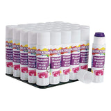 Colorations Washable Premium Glue Sticks for Home and Classroom, Applies Purple, Dries Clear Set of 30,PREPURP