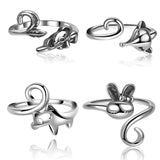 Namifin 4-Piece Crochet Tension Ring Set - Animals & Plants Designs, Adjustable for Finger, Knitting & Crocheting