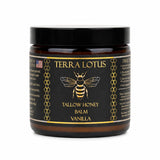 Terra Lotus - Organic Grass-Fed Beef Tallow Balm with Raw Honey - Moisturizing Cream for Soft, Smooth Skin - Handmade All-Natura