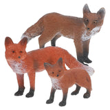 Toddmomy Fox Toy Set - 3pcs Plastic Jungle Animal Figures, Wild Fox Playset, Cake Topper, Party Favors, Educational Toy
