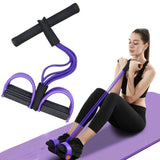 Natural Rubber Pull Reducer Training Bands 4 Tubes Body Trimmer Pedal Exerciser, Yoga Exercise, Arm Exercise Yoga Starter Set of