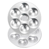 PATIKIL 6 Well Paint Tray Palette, 2 Pack Washable Paint Palette Aluminum Paint Tray Round for Watercolor Painting Art Class Cra
