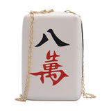 Ujeavette Shoulder Bag For Man Women With Long Chain Strap Double Zipper Small Handbag Eight Characters