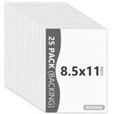 Somime 25 Pack Backing Boards Only - 8.5x11 Uncut White Mats Matboards, Acid Free & White Core Backerboards, Ideal for Photos/Pi