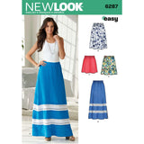 Simplicity Creative Patterns New Look 6287 Misses Pull On Skirt in Four Lengths, A (10121416182022)
