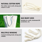 1/2 Inch x 100 Feet Natural Twisted Cotton Rope Strong Thick Soft Rope for Sports, Decor Crafts, Macrame,Camping, Wedding Ropes