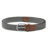 Mutaqinoti MenS Black And Grey Stretchable Braided Belts For Men And Women Woven Belt With Leather Ends (2634 Inch Waist) (Bee