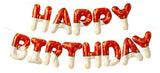 Happy Birthday Foil Letter Balloon Banner, Red and White, Cartoon Theme Party Decoration, Birthday Balloon for BOys and Girls
