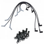 TRQ Ignition Coil & Spark Plug Wire Set for 96-00 Ford Taurus 3.0L