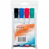 Integra DryErase Marker, Chisel Tip, 4/Set, Black/Blue/Red/Green (ITA30015)