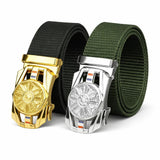 MenS Tactical Nylon Belt With Metal Buckle, Adjustable, Multicolor, 2 Pack