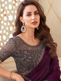 Satrani Womens Pure Chiffon Saree (2992S2678N_Wine)