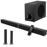 MZEIBO Sound Bar with Subwoofer,120W Soundbar for Smart TV Surround Sound Home Theater System Bluetooth 5.3 Audio Compatible wit